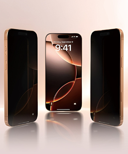 2.5D 28° Dyanmic Island Hiding Privacy Tempered Glass
